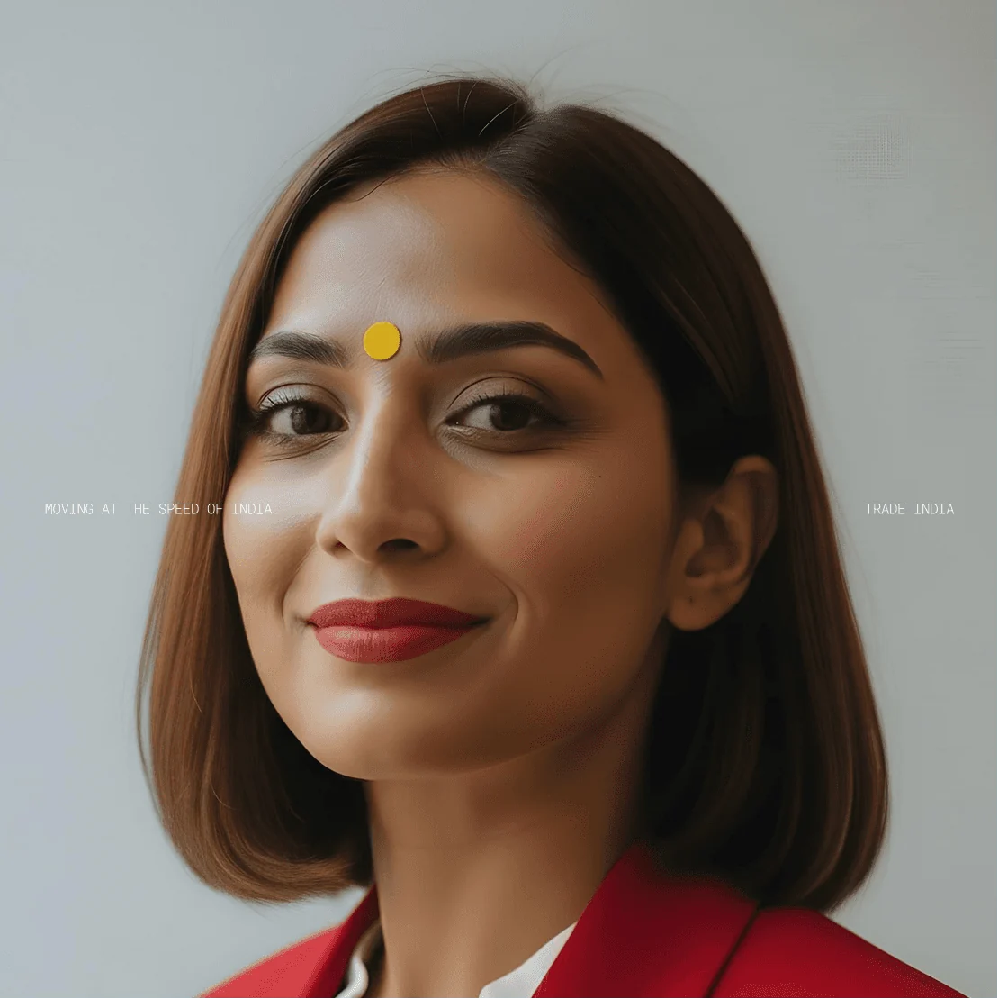 Portrait used in Trade India campaign visual system