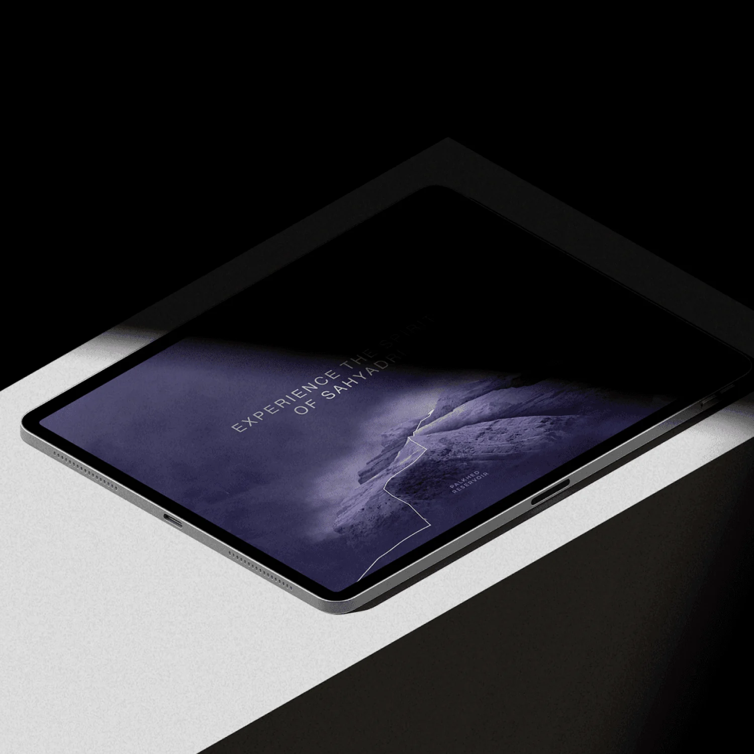 Tablet interface with textured background for bottle reservation interaction