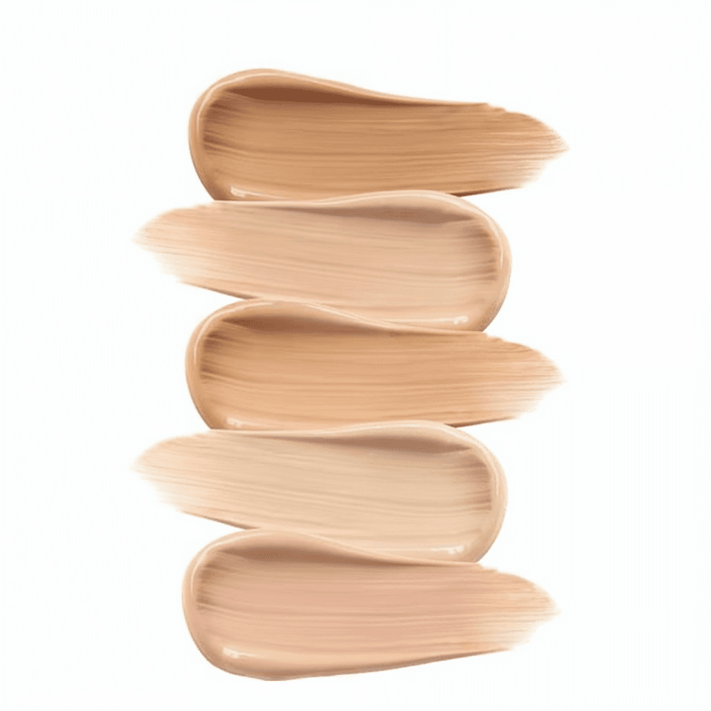 Dream Beauty foundation swatches on white